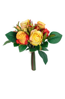 Rozen bundel h30cm geel/oranje