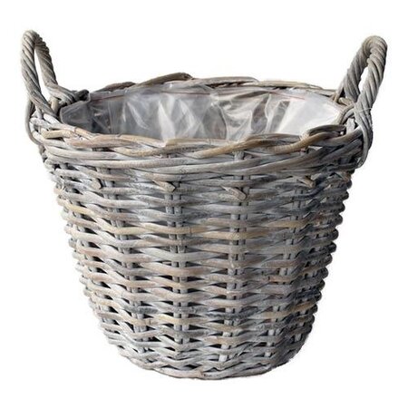 Aardappelmand d25h19cm white wash