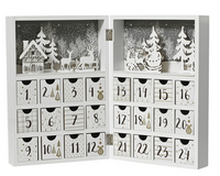 Adventskalender mdf l21b9h30cm wit