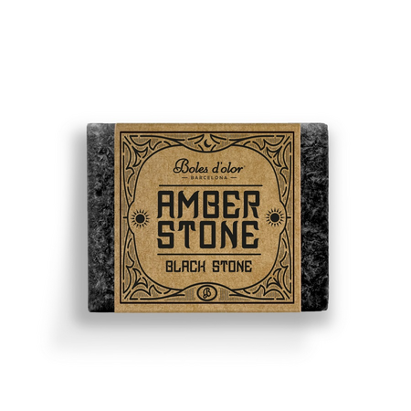 Amber blokje black stone