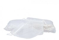 Amber organza zakje wit per stuk