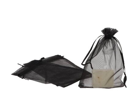 Amber organza zakje zwart per stuk