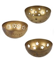 Amber waxinehouder goud 8x4cm per stuk