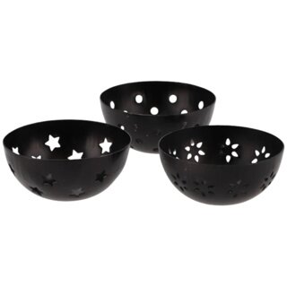 Amber waxinehouder zwart 8x4cm per stuk