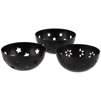 Amber waxinehouder zwart 8x4cm per stuk