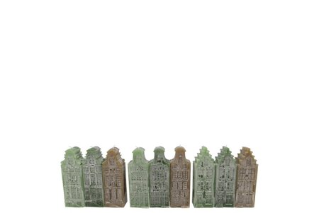 AMSTERDAM HOUSE GREEN MIX CANDLE 4X4X12CM