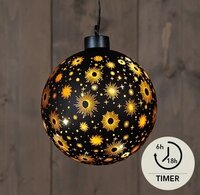 Bal glas zwart/kosmos d12cm ww bo