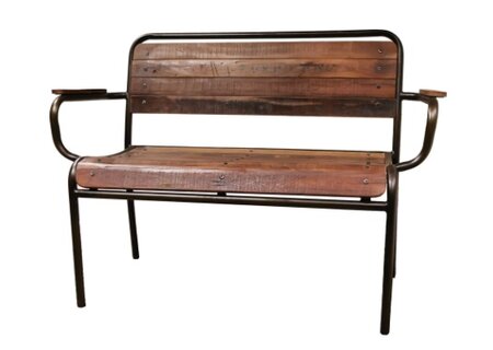 Bank kobe 116x60x85cm naturel/zwart