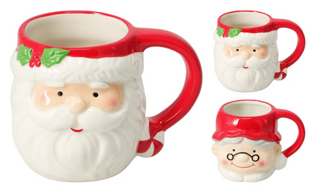BEKER KERSTMAN 10CM per stuk