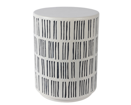 Bijzettafel d35.5h47cm wit/zwart