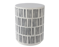 Bijzettafel d35.5h47cm wit/zwart