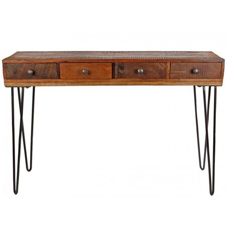 Bijzettafel nat hout l110b30h76cm