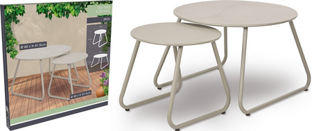 BIJZETTAFEL SET VAN 2 BEIGE