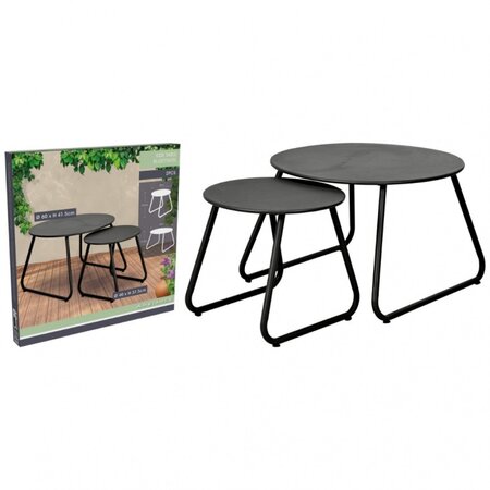 BIJZETTAFEL SET VAN 2, ZWART