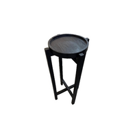Bijzettafel teak d30h75cm zwart