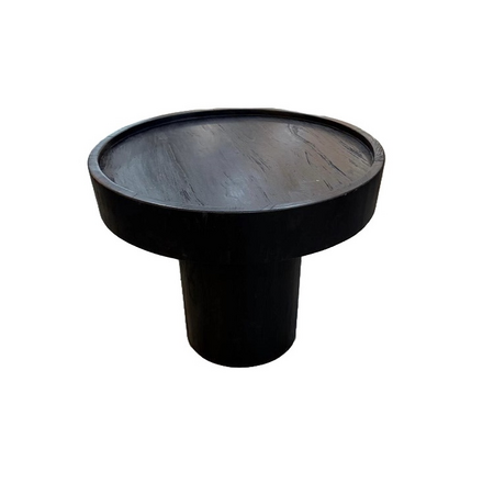 Bijzettafel Teak Zwart d60h51cm