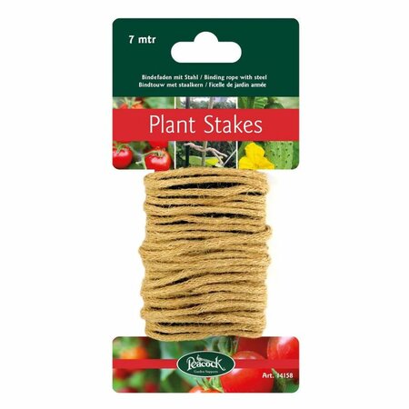 Bindtouw met staalkern naturel 7m