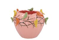 BIRD POT PINK 19X19X15CM