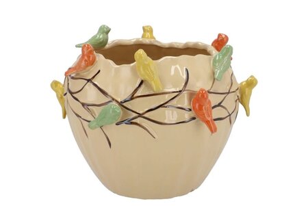 BIRD POT SAND 26X26X20CM