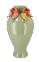 BIRD SPRING VASE LONG GREEN PISTACHE 21X21X34CM