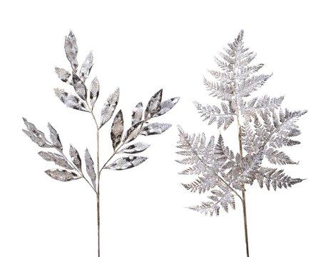 Bladtak plastic l33h75cm goud assorti per stuk (Zijde-tak)