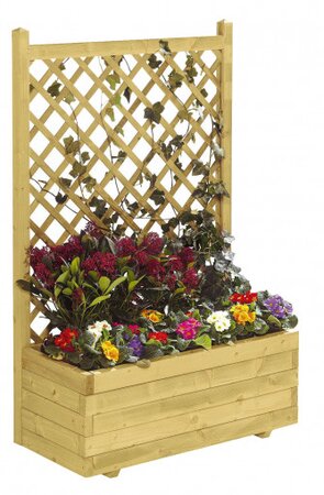 Bloembak rechttrellis h140b90l40cm