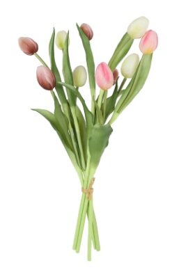 Boeket tulpen l49cm creme/roze