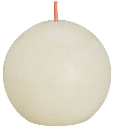 Rustiek bolkaars Ø76mm Soft Pearl