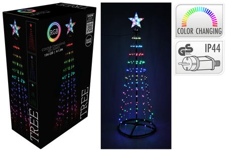 BOOM 150CM 154LED RGB ZWART FR