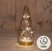 Boom glas h24.5cm roze/goud bo