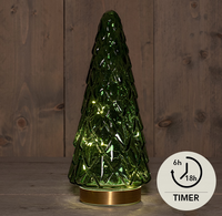 Boom glas h28.5cm groen/gd bo