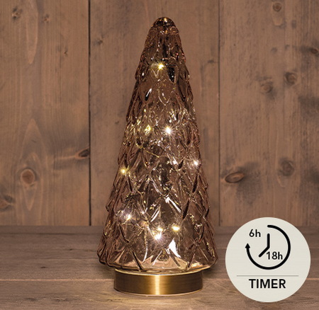 Boom glas h28.5cm roze/gd bo