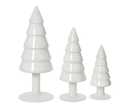 Boom glas l8b8h21cm winterwit 3st