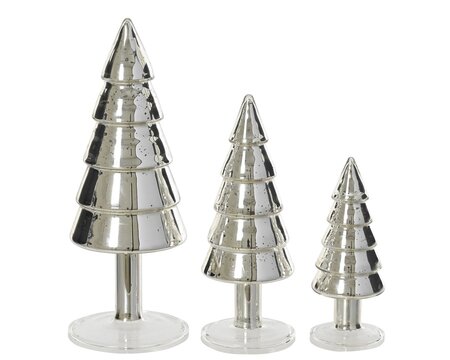 Boom glas l8b8h21cm zilver 3st