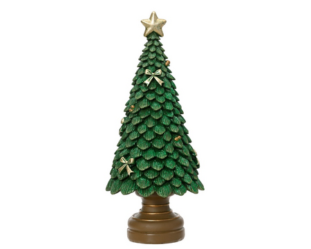 Boom polyresin l10b10h23cm groen