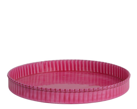 Bord ijzer d30h2cm roze