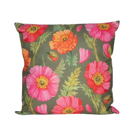 Buitenkussen 60x60cm klaprozen