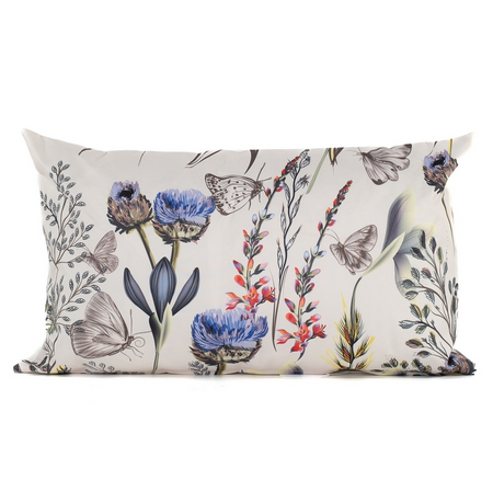 Buitenkussen h30b50cm bloem paars