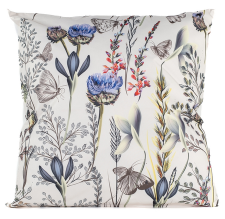 Buitenkussen l60b60cm paarse bloem