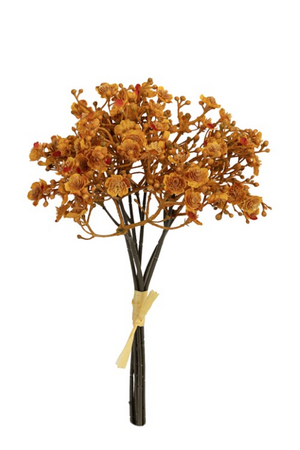 Bundel gypsophila h28cm geel/oranje