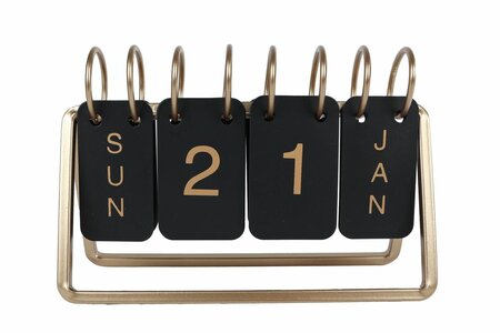 Bureaukalndr date mtl 18x6x12 zw/gd