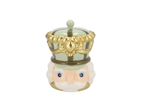 CANDY NUTCRACKER GREEN JAR 12X12X15CM