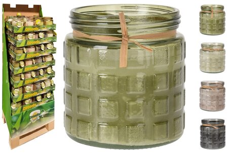 CITRONELLA KAARS IN GLAZEN POT