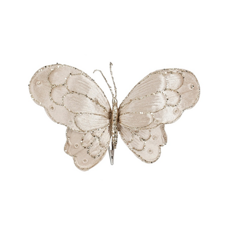 Clip vlinder l34b25h5cm champagne