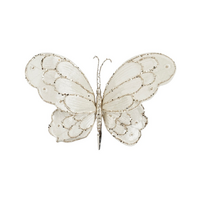 Clip vlinder l34b25h5cm creme