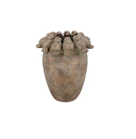 CONCRETE GOLDEN POT BIRDS NEST 21X21X25CM