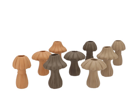 CONCRETE MUSHROOMS WOODS BROWN MIX per stuk 9x9x11cm