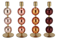 COSMO FOILED NUDE MIX BALL CANDLE HOLDER ASS 7X7X23CM