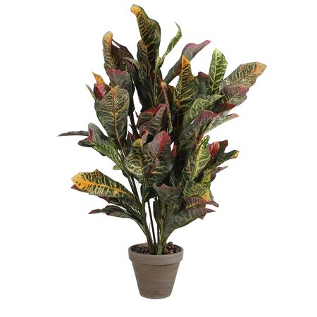 Croton blad in pot d40h73cm groen (Zijde-plant)