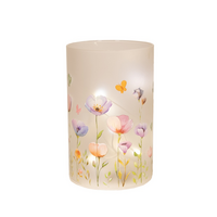 Cylinder glas met bloemprint led - afbeelding 2